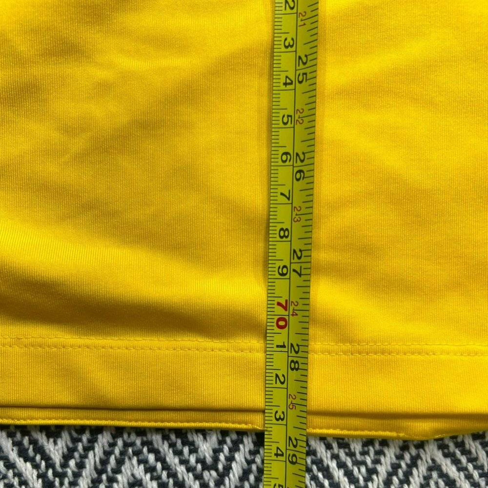 Nike Brasil Basketball Yellow Polo Shirt Green Collar & Sleeves Dri-Fit Size M - Picture 7 of 9
